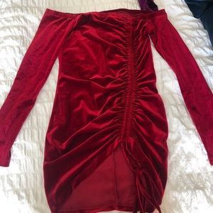 Sexy Red Velvet Dress